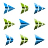 abstract triangular arrow symbol vector