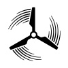wind power plant propeller motion line symbol vector