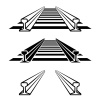 steel train rail track profile symbol vector