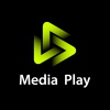 media play green glowing symbol vector